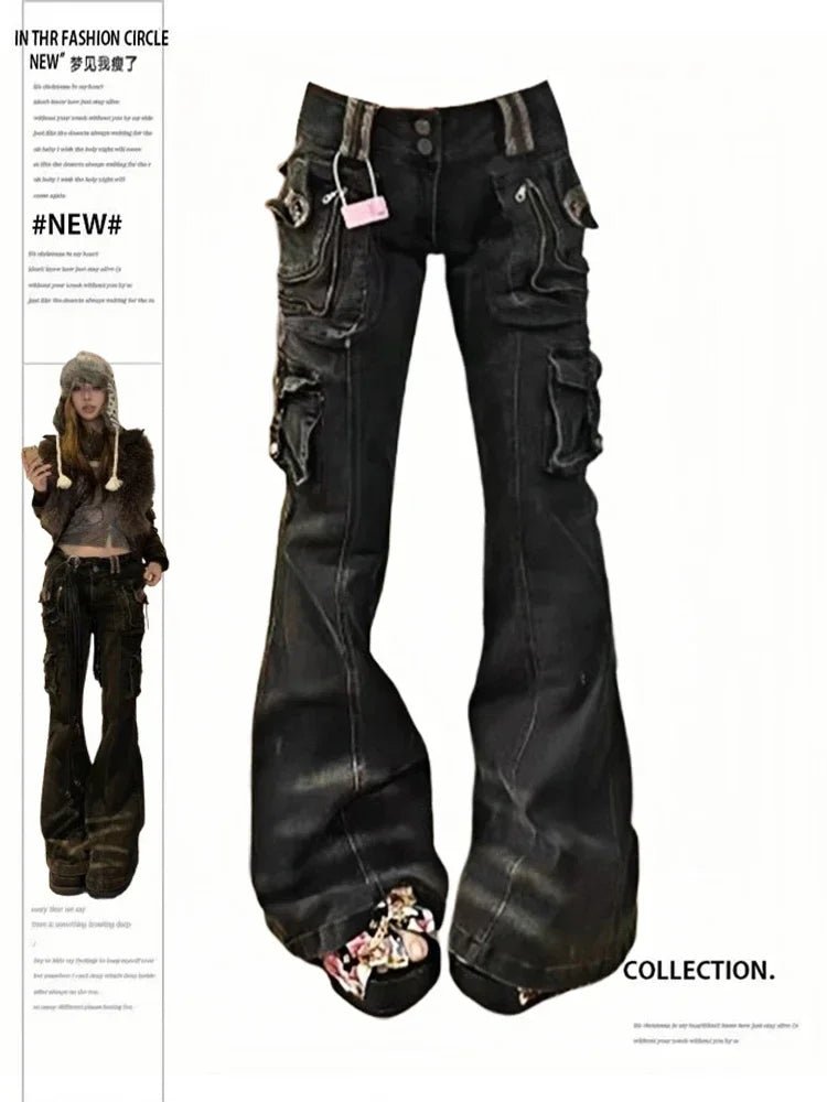 New Style Trends - Y2k Utility Cargo Flare Pants - Outfit Ideas
