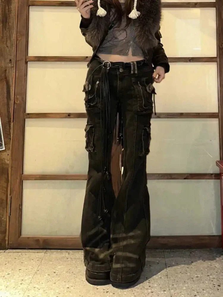 New Style Trends - Y2k Utility Cargo Flare Pants - Outfit Ideas