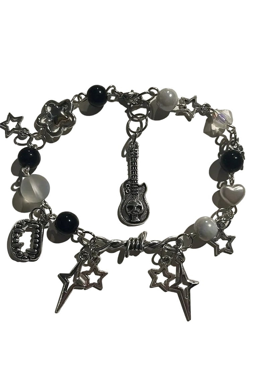 New Style Trends - Y2k Vampire Tooth Skull Beaded Bracelet - Outfit Ideas