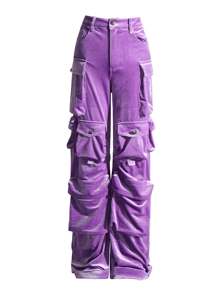 New Style Trends - Y2k Velvet Vibe Utility Cargo Pants - Outfit Ideas