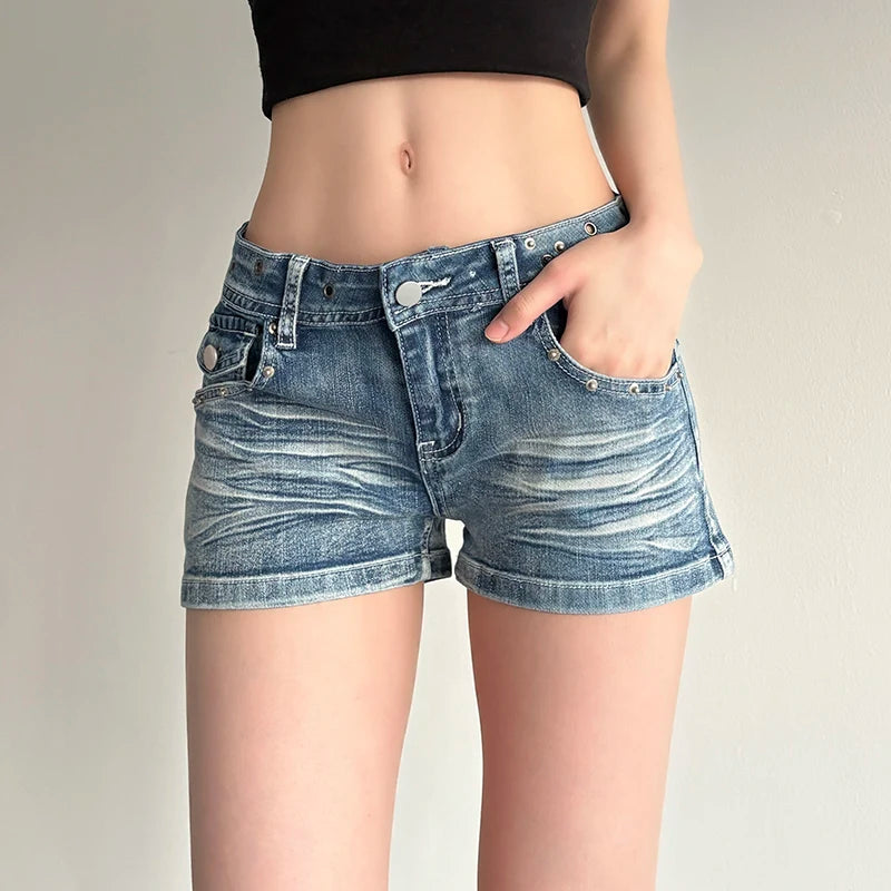 New Style Trends - Y2k Wave Wash Cuffed Shorts - Outfit Ideas