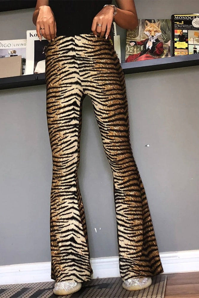 New s Edit, Leopard Print Flare Bodycon Pant