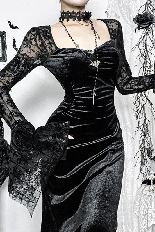 New s Edit, Velvet Vintage Gothic Dress