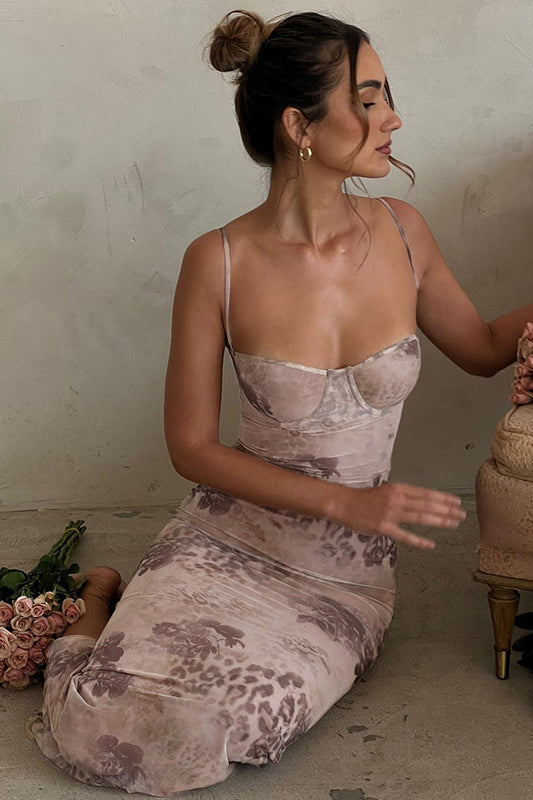 New s, Printed Slim Fit Cami Maxi Dress