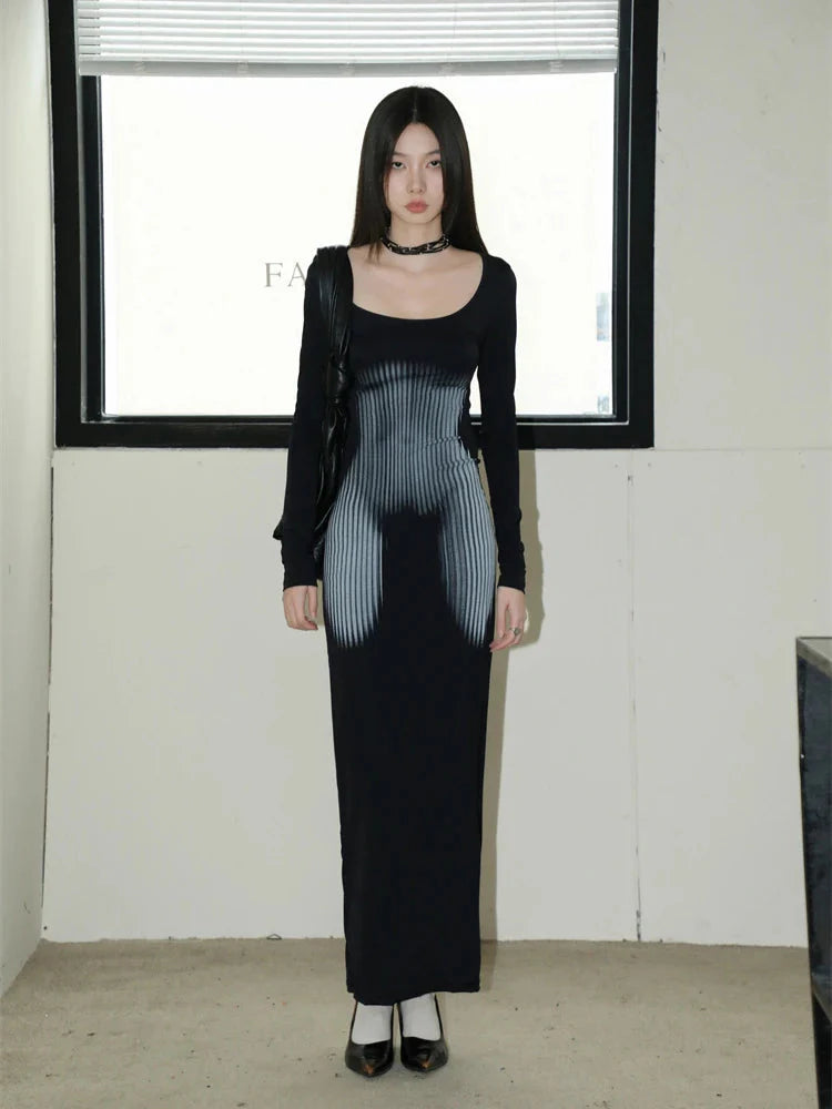 Style Core Aesthetics, New Style Trends - 3D Body Print Maxi Dress