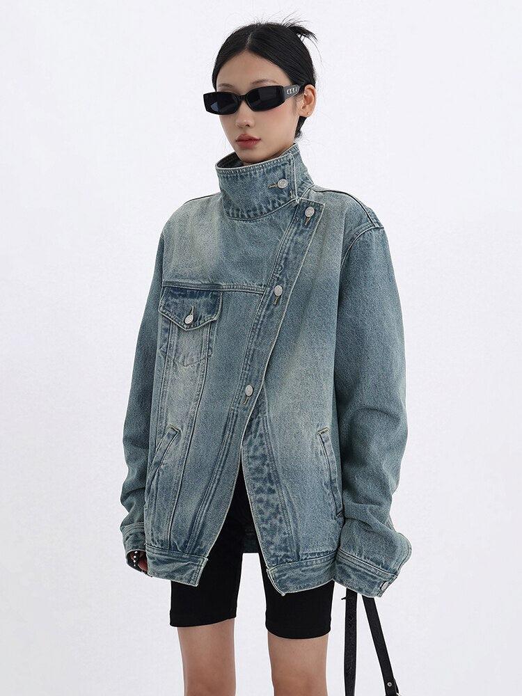 Style Core Aesthetics, New Style Trends - Acubi Asymmetrical Denim Jacket