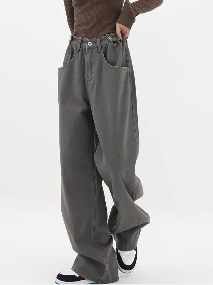 Style Core Aesthetics, New Style Trends - Adjustable Waist Baggy Denim Jeans