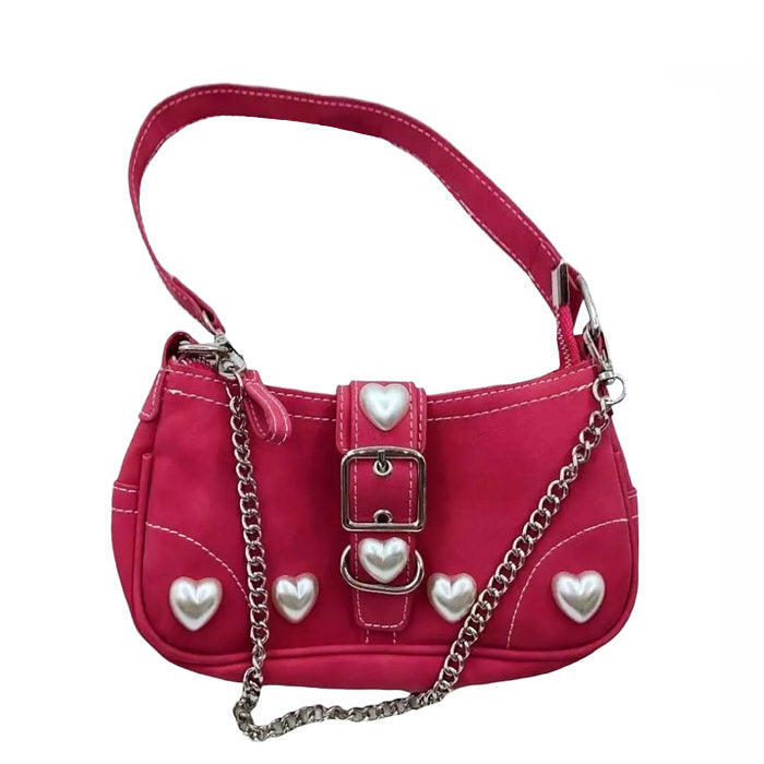 Style Core Aesthetics, New Style Trends - Aguela | Sac à épaule perle coeur Y2K