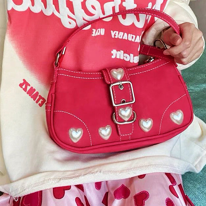Style Core Aesthetics, New Style Trends - Aguela | Sac à épaule perle coeur Y2K