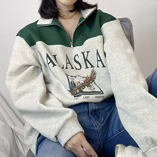Style Core Aesthetics, New Style Trends - Alaska Zip Up Sweatshirt