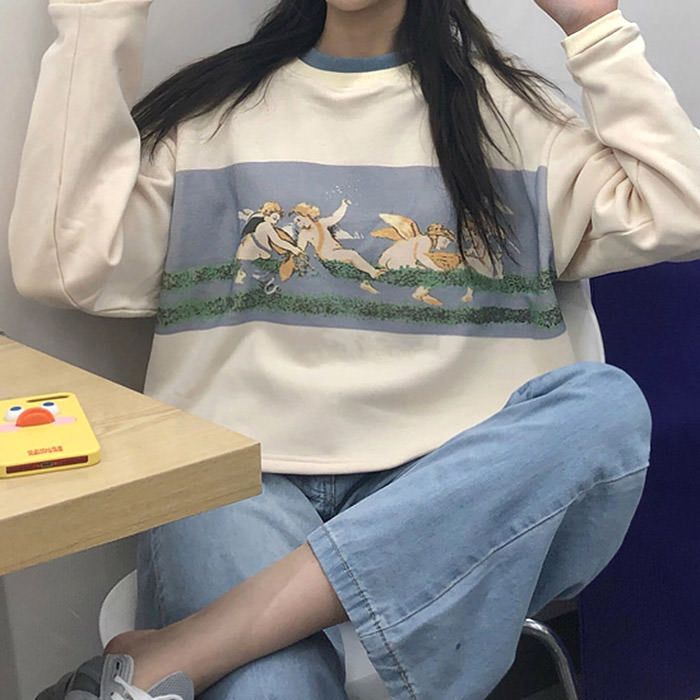 Style Core Aesthetics, New Style Trends - Angel Crop Sweatshirt