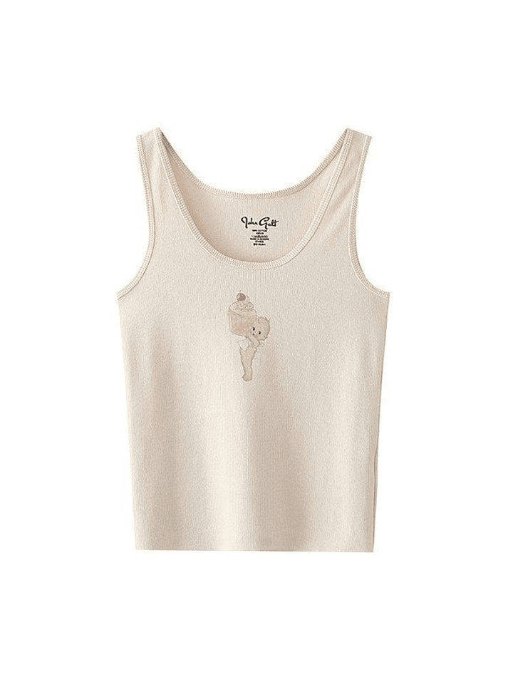 Style Core Aesthetics, New Style Trends - Baby Cupcake Rib Cropped Tank Top