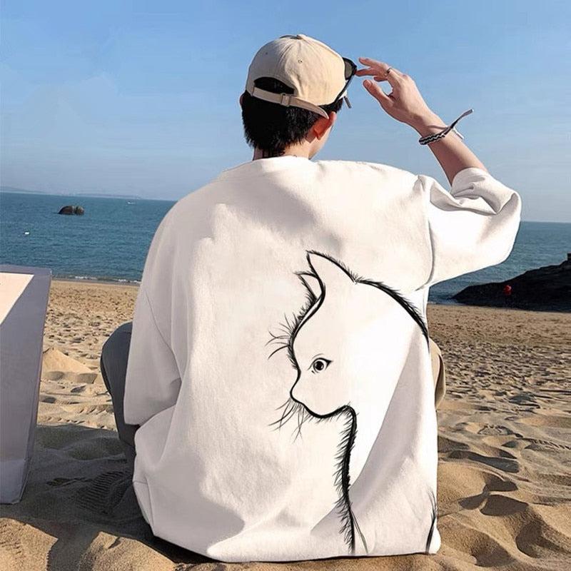 Style Core Aesthetics, New Style Trends - Back Printed Cat Tee