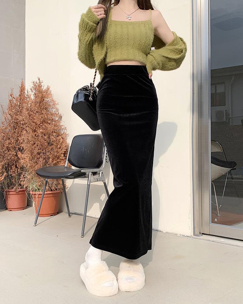Style Core Aesthetics, New Style Trends - Back Slit Maxi Skirt