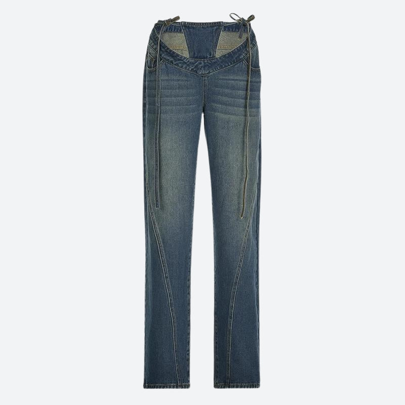 Style Core Aesthetics, New Style Trends - Baddie Cut Out Low Rise Denim Jeans