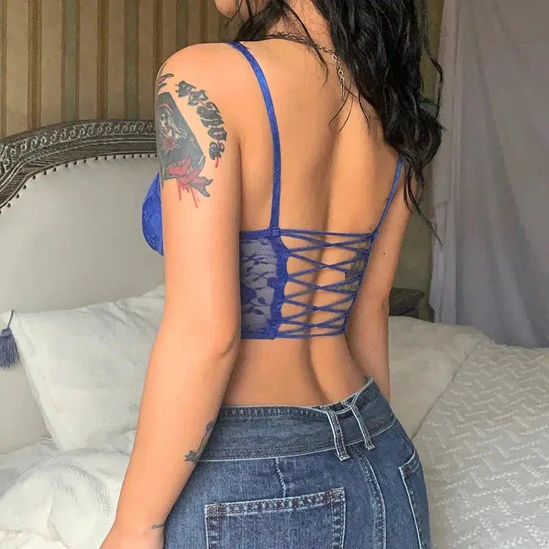 Style Core Aesthetics, New Style Trends - Baddie Lace Crop Corset Top