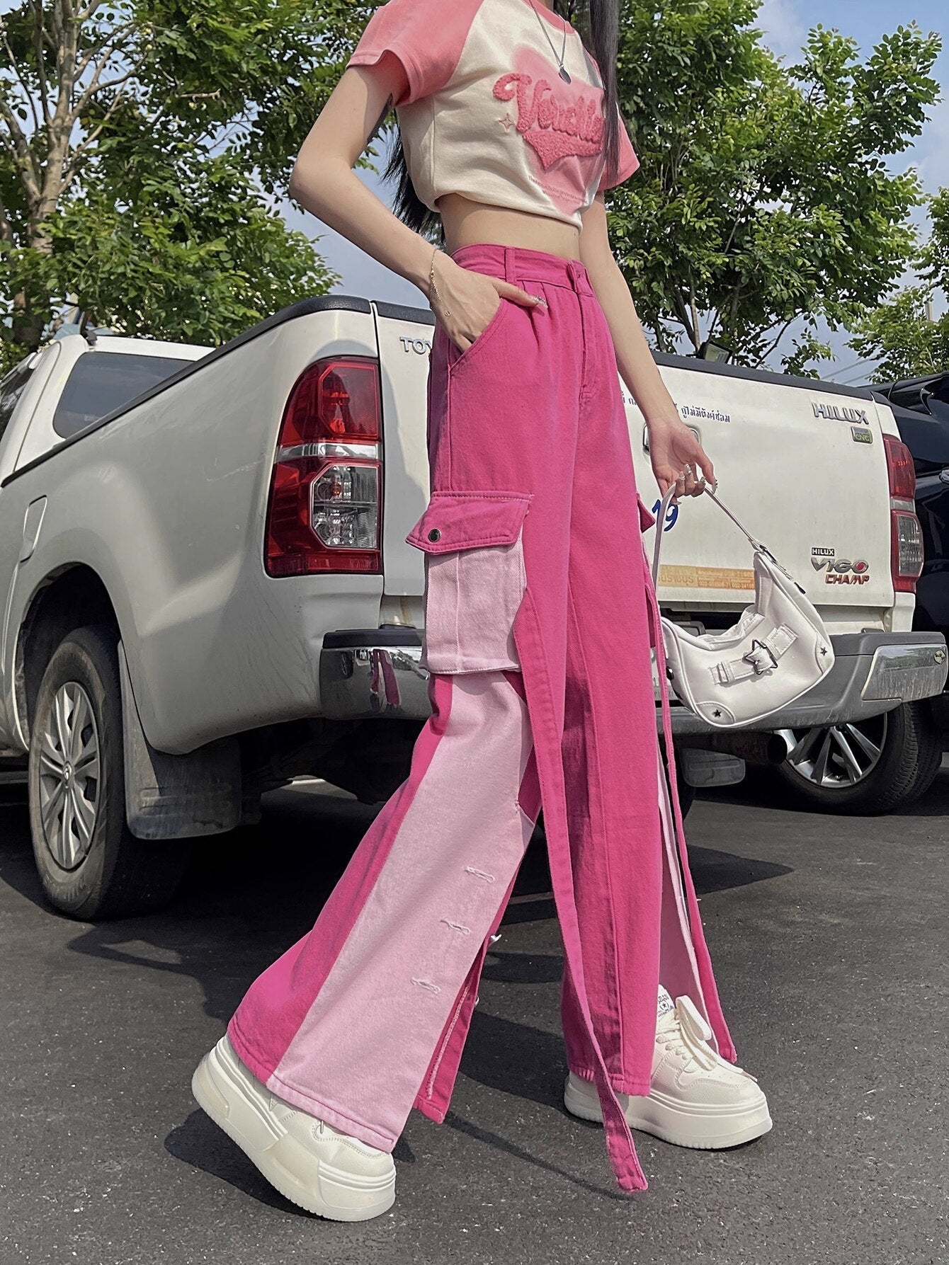 Style Core Aesthetics, New Style Trends - Barbie Patchwork Cargo Pants