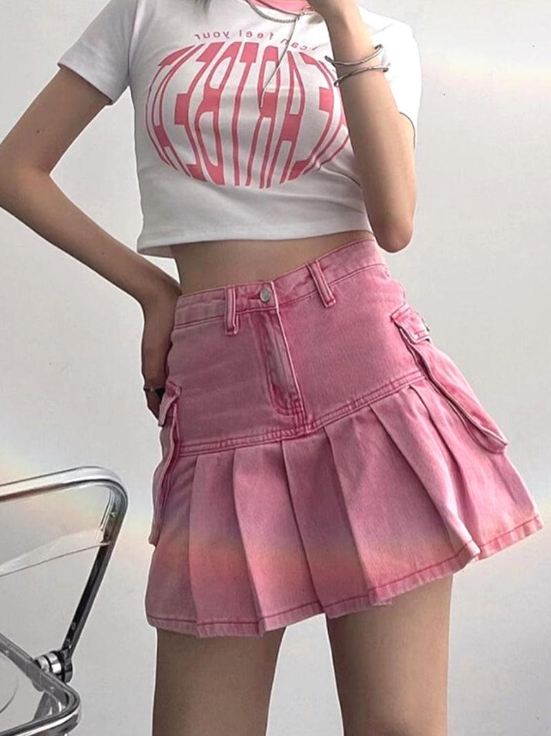 Style Core Aesthetics, New Style Trends - Barbie Pleated Cargo Mini Skirt