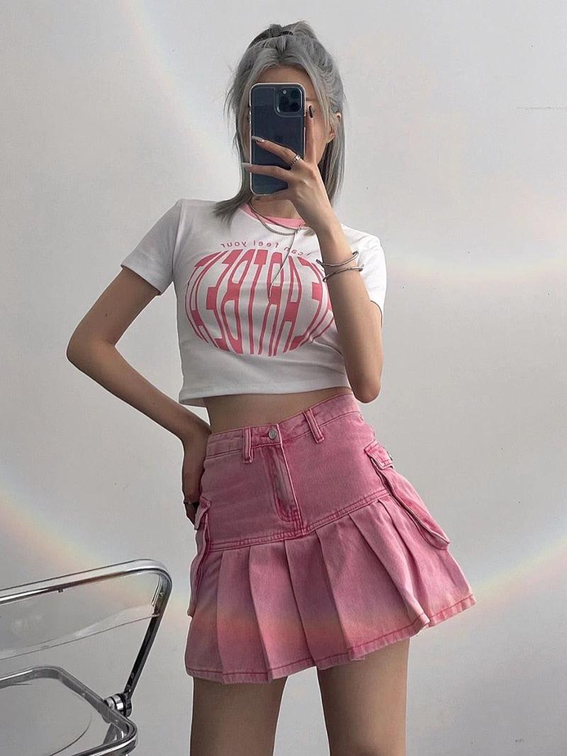 Style Core Aesthetics, New Style Trends - Barbie Pleated Cargo Mini Skirt