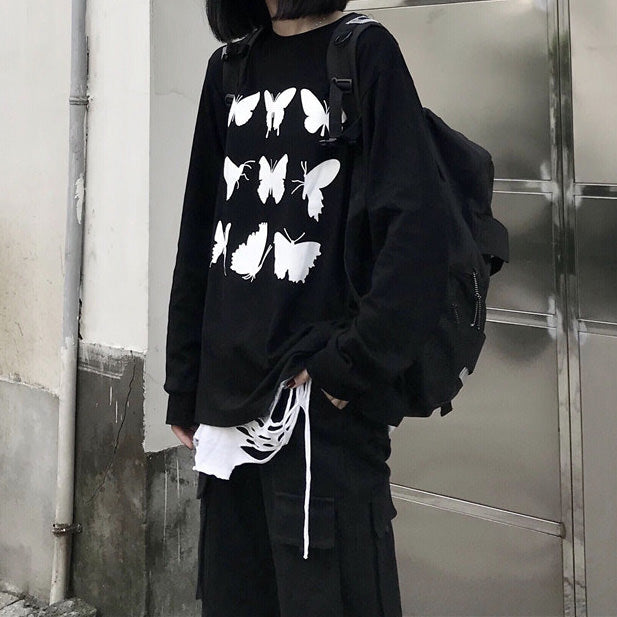 Style Core Aesthetics, New Style Trends - Butterfly Long Sleeve Tee