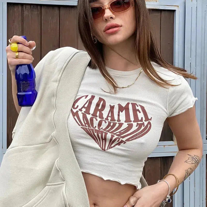 Style Core Aesthetics, New Style Trends - Caramel Macchiato with Ice Tee
