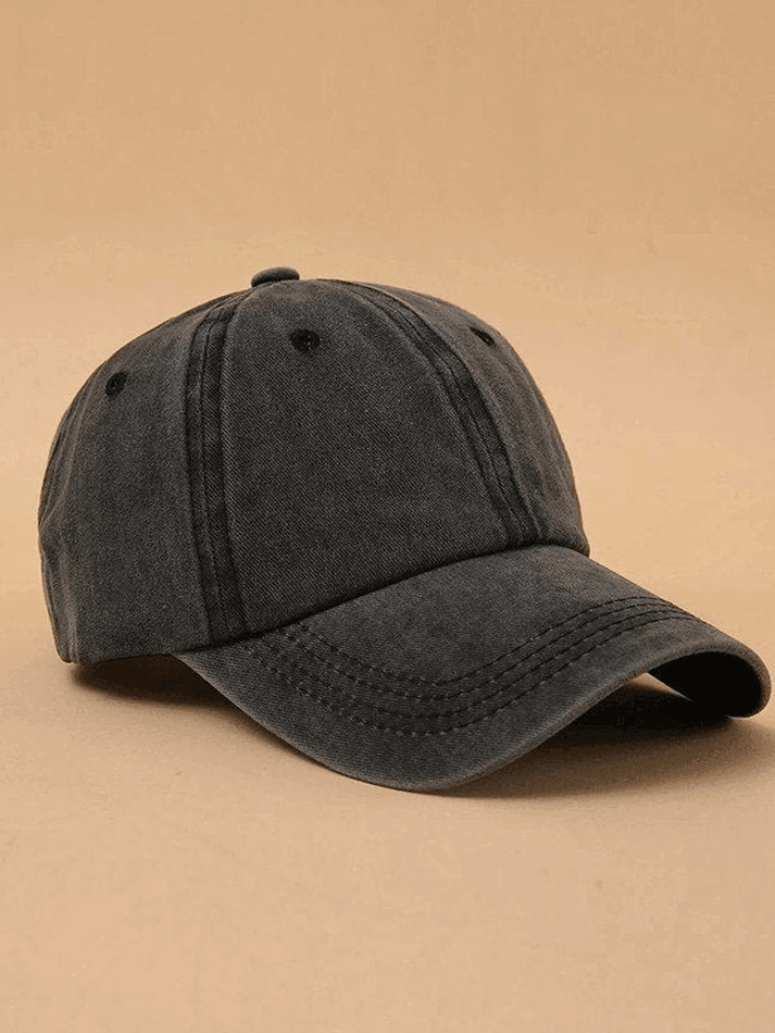 Style Core Aesthetics, New Style Trends - Casquette de baseball vintage noire délavée