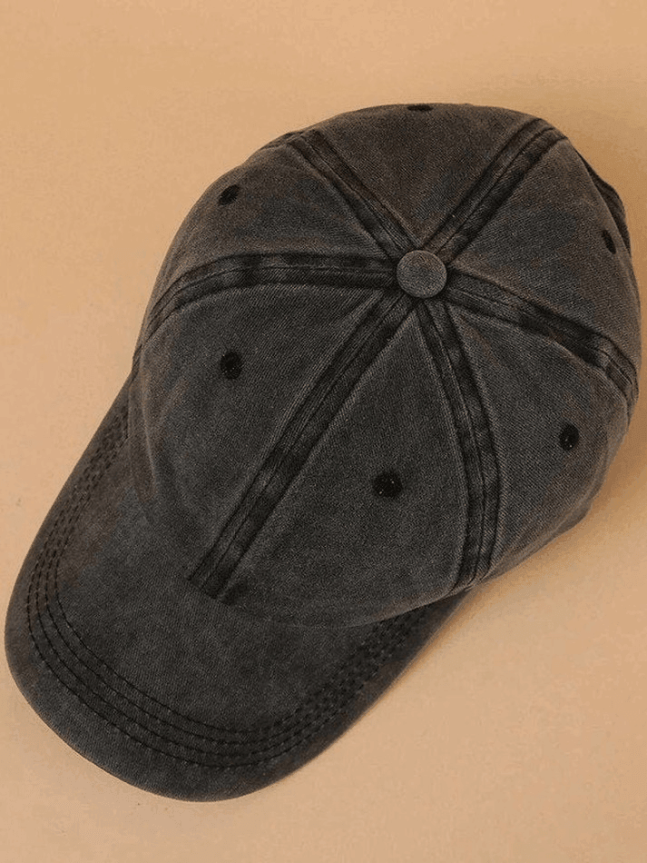 Style Core Aesthetics, New Style Trends - Casquette de baseball vintage noire délavée