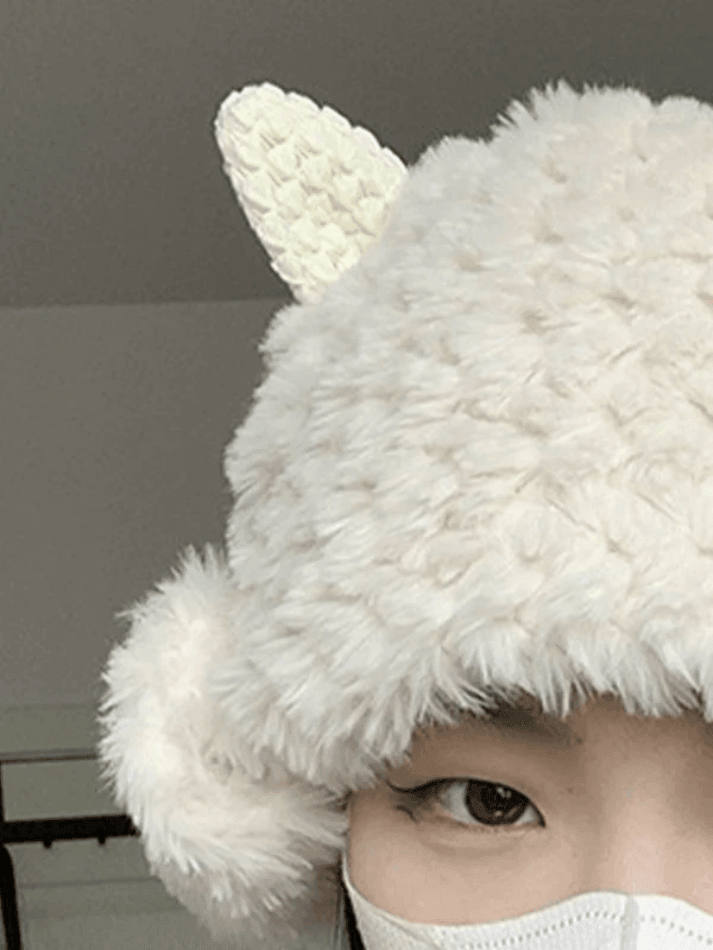 Style Core Aesthetics, New Style Trends - Chapeau de trappeur chaud en agneau pelucheux