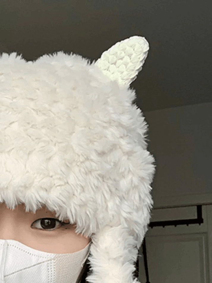 Style Core Aesthetics, New Style Trends - Chapeau de trappeur chaud en agneau pelucheux