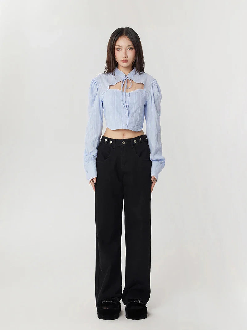 Style Core Aesthetics, New Style Trends - Classiccore Cut Out Crop Shirt