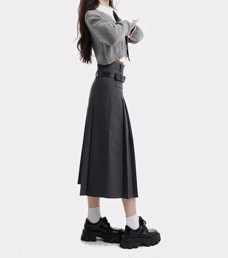 Style Core Aesthetics, New Style Trends - College Girl Pleated Midi Skirt