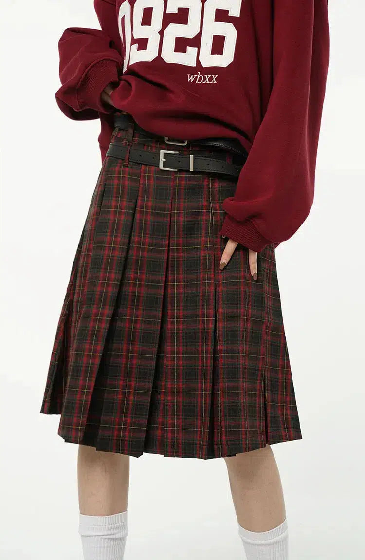 Style Core Aesthetics, New Style Trends - College Style A-Line Skater Midi Skirt