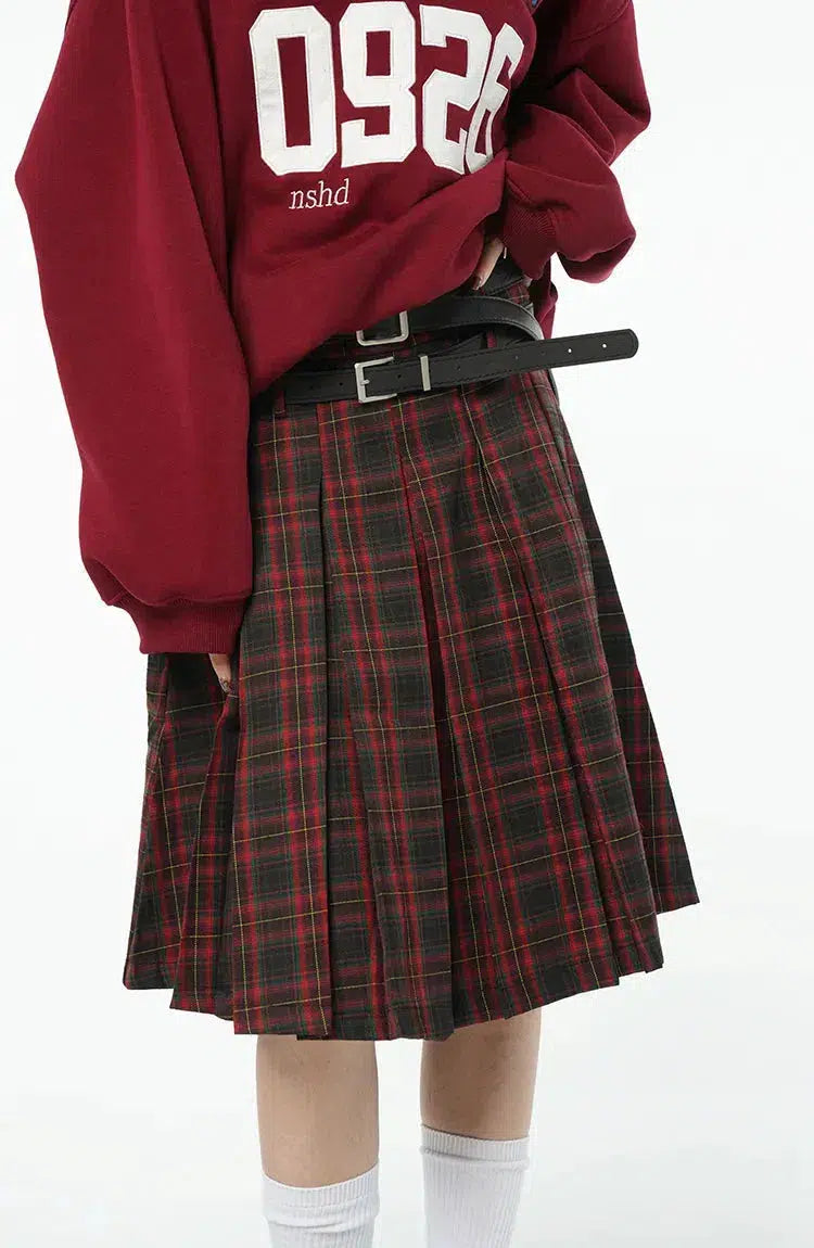 Style Core Aesthetics, New Style Trends - College Style A-Line Skater Midi Skirt