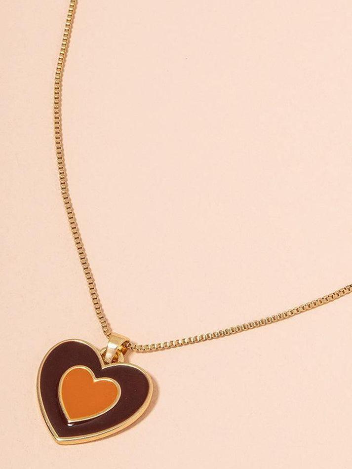 Style Core Aesthetics, New Style Trends - Collier pendentif en forme de cœur dégradé