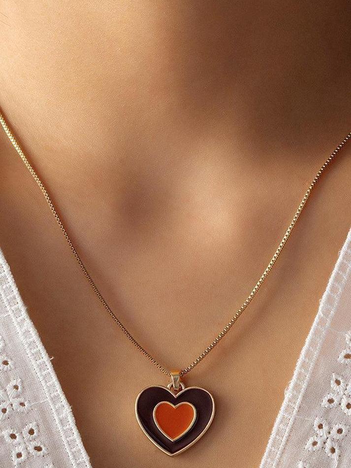 Style Core Aesthetics, New Style Trends - Collier pendentif en forme de cœur dégradé