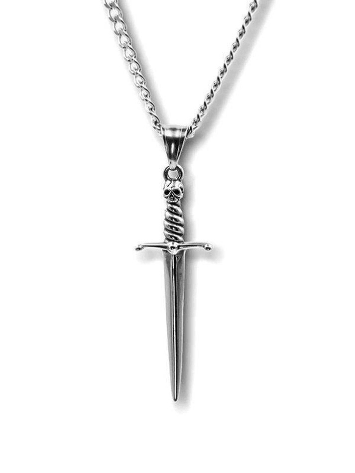 Style Core Aesthetics, New Style Trends - Collier pendentif poignard squelette punk