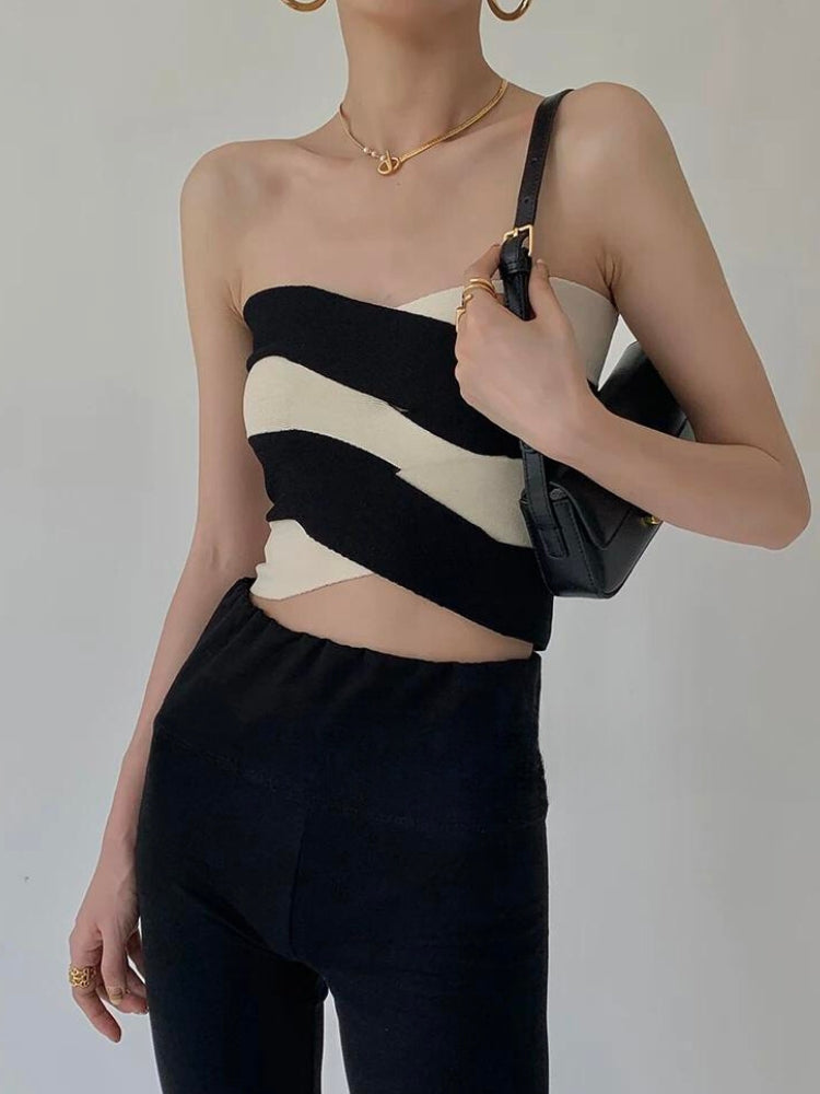 Style Core Aesthetics, New Style Trends - Contrast Color Tube Top