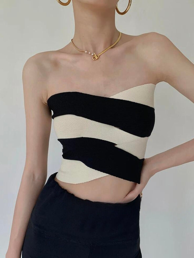 Style Core Aesthetics, New Style Trends - Contrast Color Tube Top