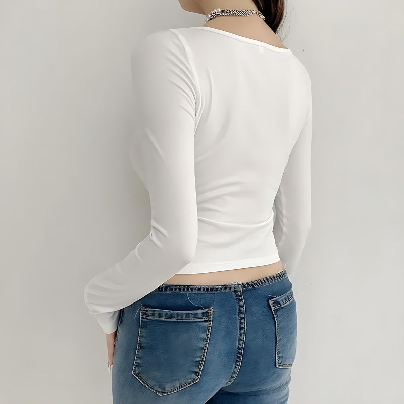 Style Core Aesthetics, New Style Trends - Coquette Bow Open Front Top