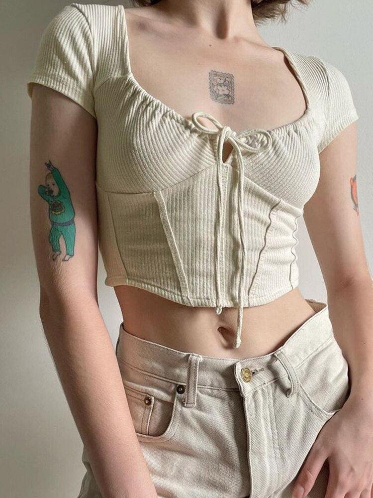 Style Core Aesthetics, New Style Trends - Coquette Cropped Corset Top