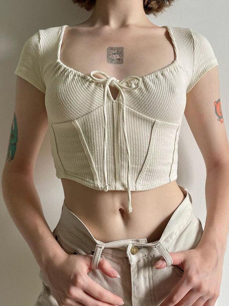 Style Core Aesthetics, New Style Trends - Coquette Cropped Corset Top