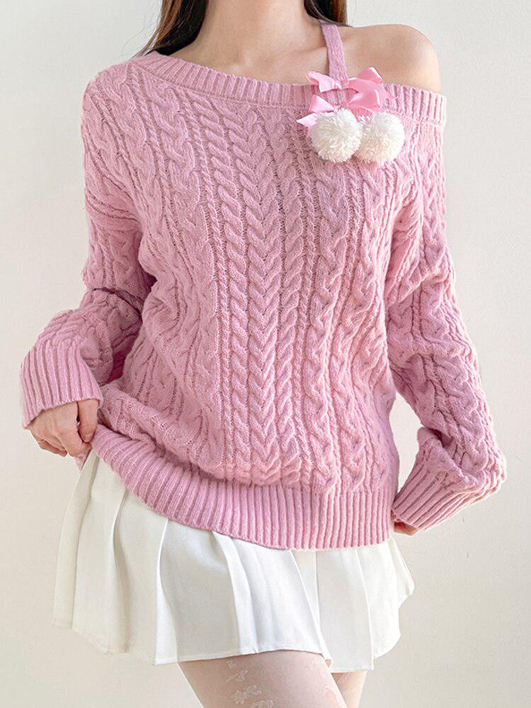 Style Core Aesthetics, New Style Trends - Coquette Cut-Out Knit Sweater