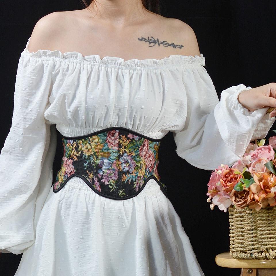 Style Core Aesthetics, New Style Trends - Cottagecore Ribbon Lace Up Waist Corset