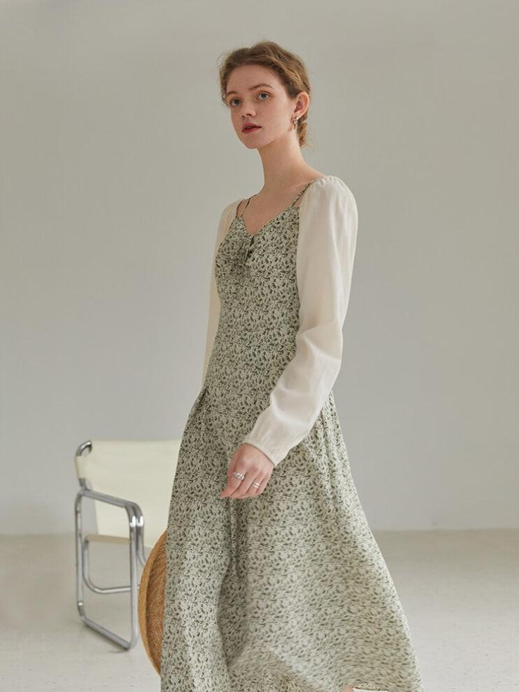 Style Core Aesthetics, New Style Trends - Cottagecore Shirt Sleeve Floral Midi Dress
