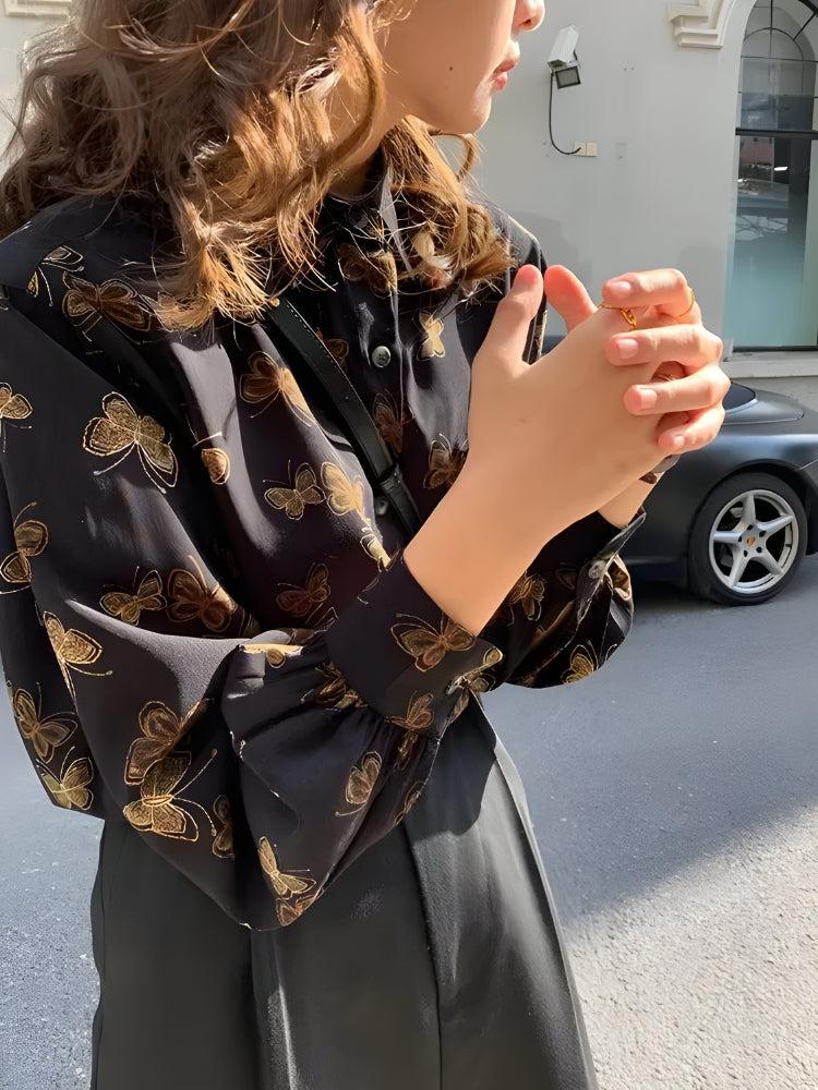 Style Core Aesthetics, New Style Trends - Dark Academia Butterfly Shirt