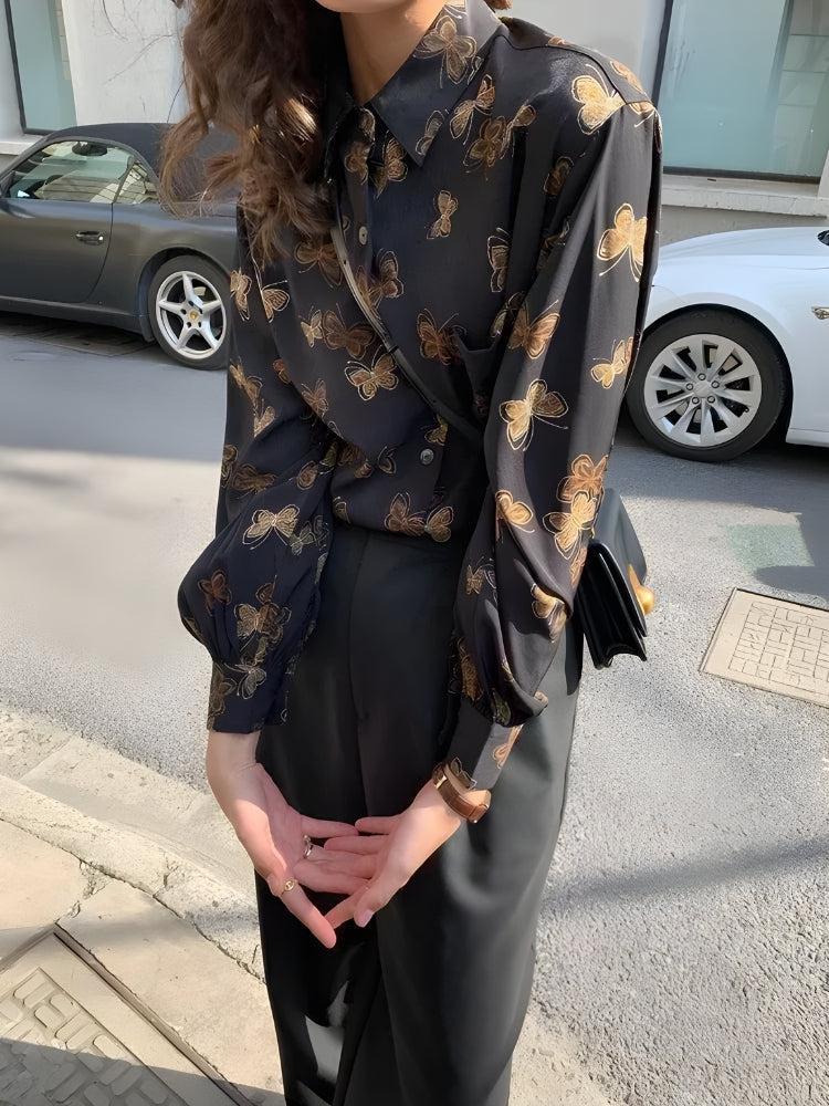 Style Core Aesthetics, New Style Trends - Dark Academia Butterfly Shirt