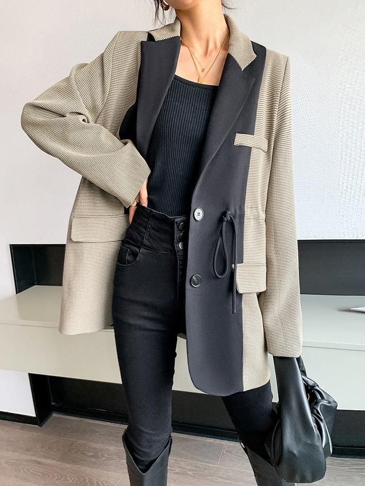 Style Core Aesthetics, New Style Trends - Dark Academia Double Color Blazer