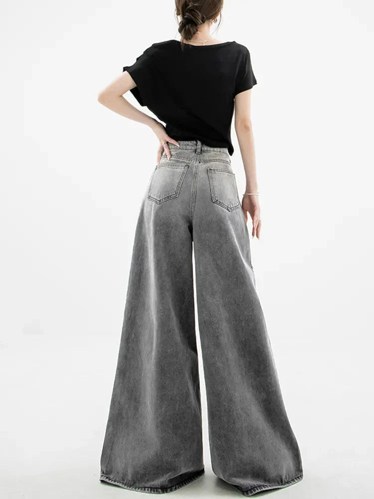 Style Core Aesthetics, New Style Trends - Dark Wash Super Wide Leg Jeans