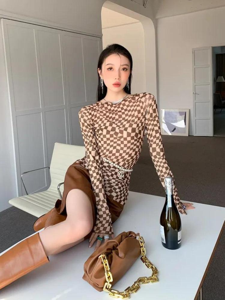 Style Core Aesthetics, New Style Trends - Deformed Checked Top