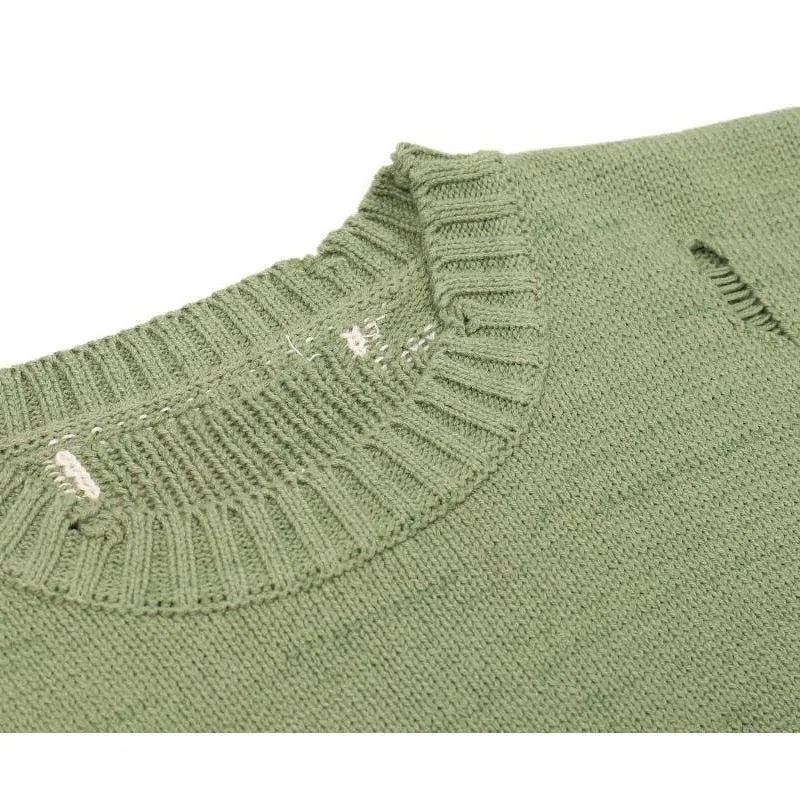 Style Core Aesthetics, New Style Trends - Distressed Oversized Skeleton Knit Sweater